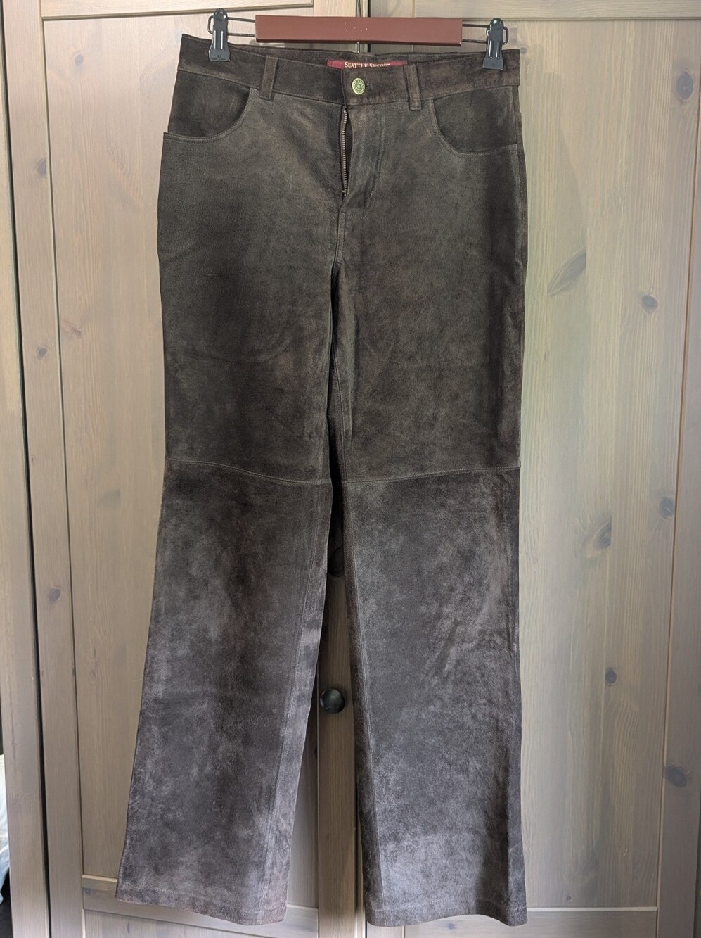 Eddie Bauer Dark Brown Suede Boot Cut Pants